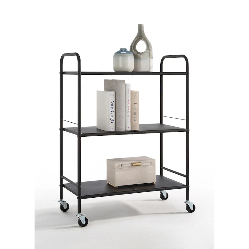 3-Tier Rolling Metal Utility Cart with Wheels