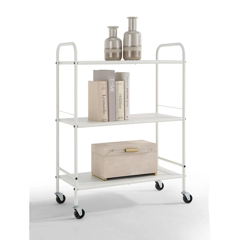 3-Tier Rolling Metal Utility Cart with Wheels