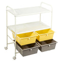 4 Drawers Rolling Storage Cart Metal Rack Shelf