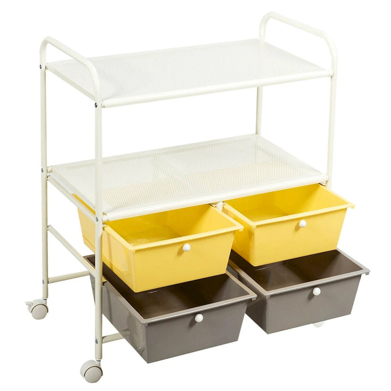 4 Drawers Rolling Storage Cart Metal Rack Shelf