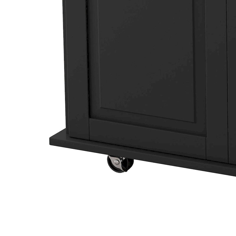 Kitchen Island Cart With 2-Door Cabinet and 3 Drawers