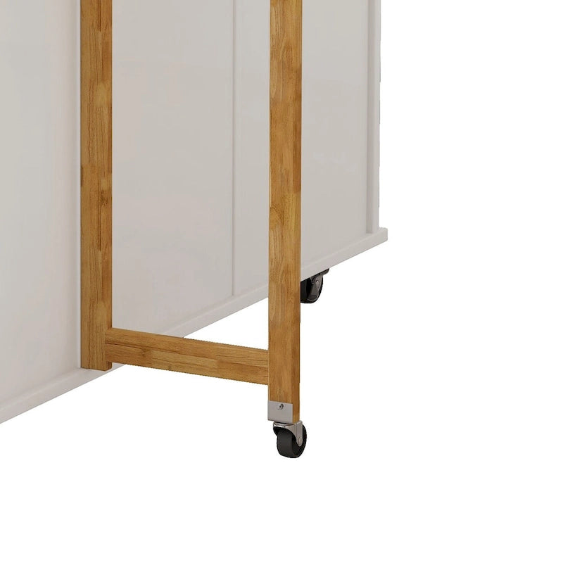 Kitchen Island Cart With 2-Door Cabinet and 3 Drawers