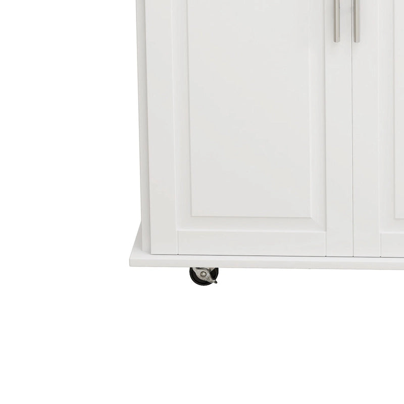 Kitchen Island Cart With 2-Door Cabinet and 3 Drawers