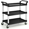 3-Shelf Utility Service Cart Aluminum Frame 490lbs Capacity