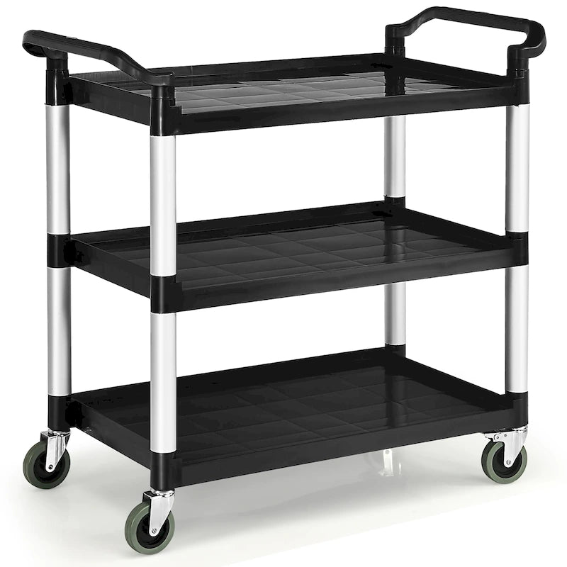 3-Shelf Utility Service Cart Aluminum Frame 490lbs Capacity
