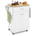 Rolling Kitchen Island Utility Cart with Storage Cabinet