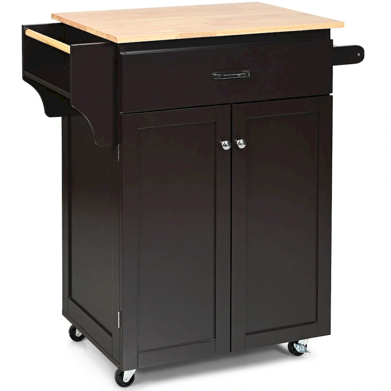 Rolling Kitchen Island Utility Cart with Storage Cabinet