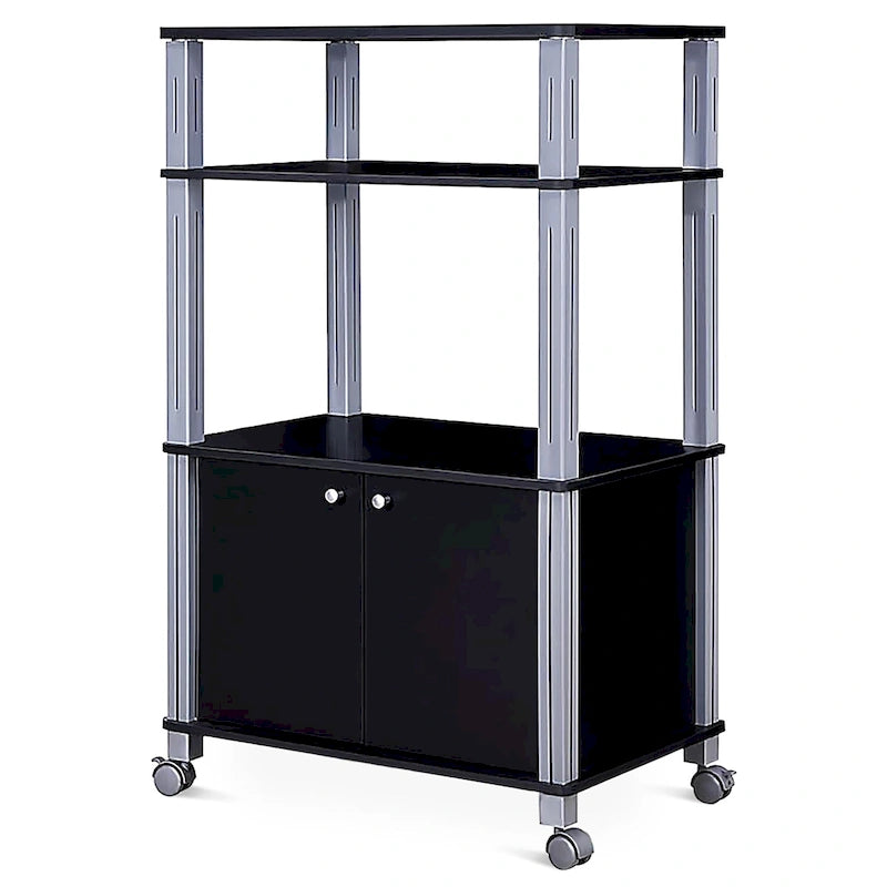 Rolling Kitchen Baker Rack Microwave Oven Stand Utility Shelf with Wheels
