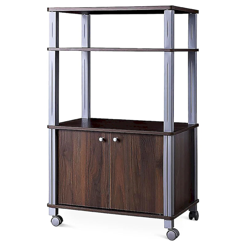 Rolling Kitchen Baker Rack Microwave Oven Stand Utility Shelf with Wheels