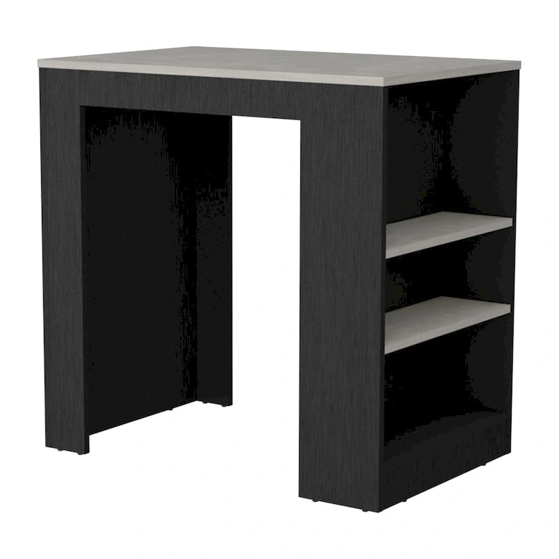Kitchen Island with 3 Side Shelves