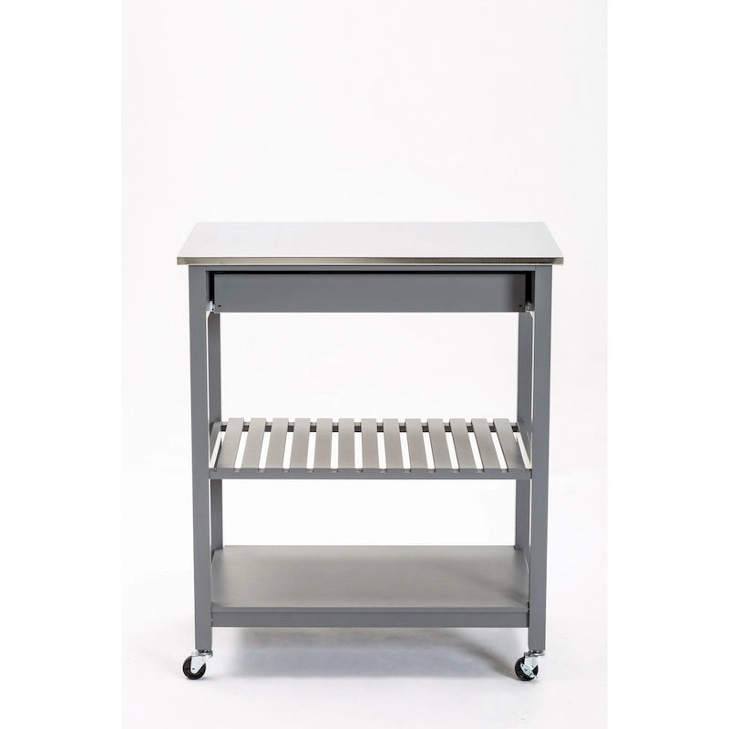 Kitchen Cart With Stainless Steel Top