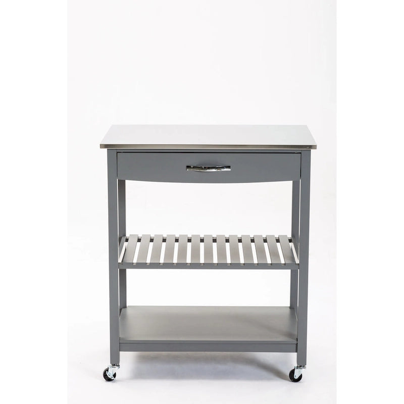Kitchen Cart With Stainless Steel Top