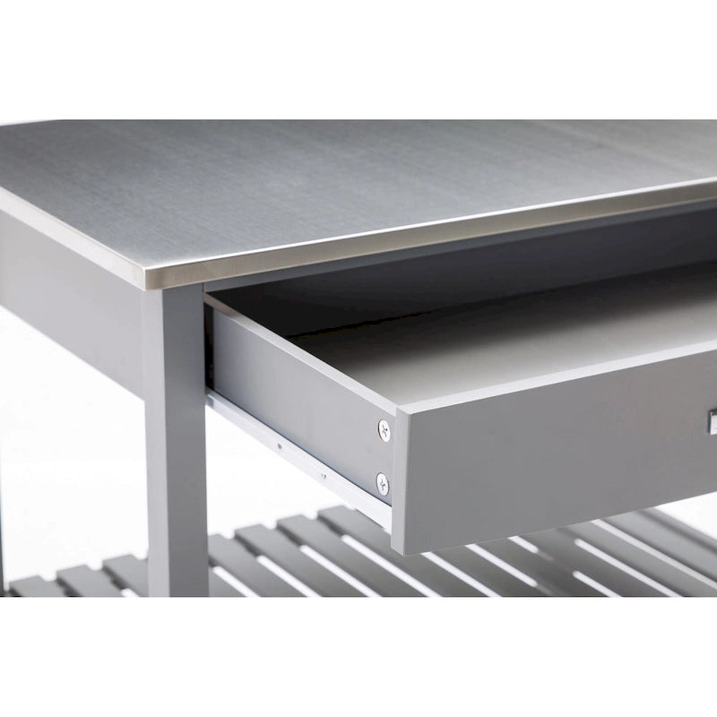 Kitchen Cart With Stainless Steel Top