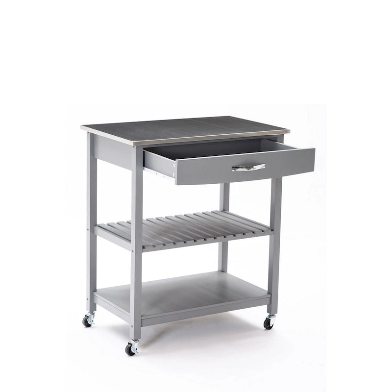 Kitchen Cart With Stainless Steel Top