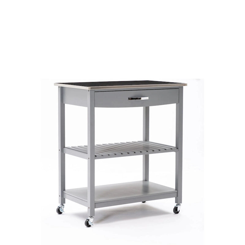 Kitchen Cart With Stainless Steel Top