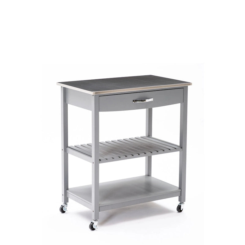 Kitchen Cart With Stainless Steel Top