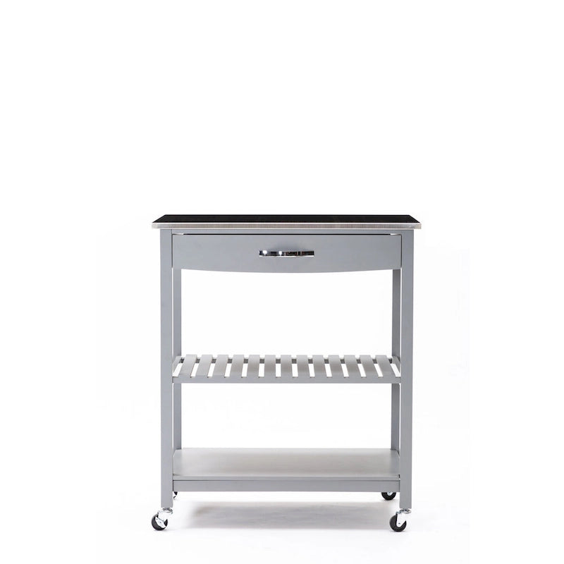 Kitchen Cart With Stainless Steel Top