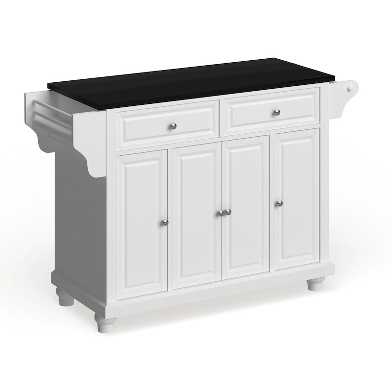 Granite Top Full Size Kitchen Island - 18"D x 51.5"W x 36"H