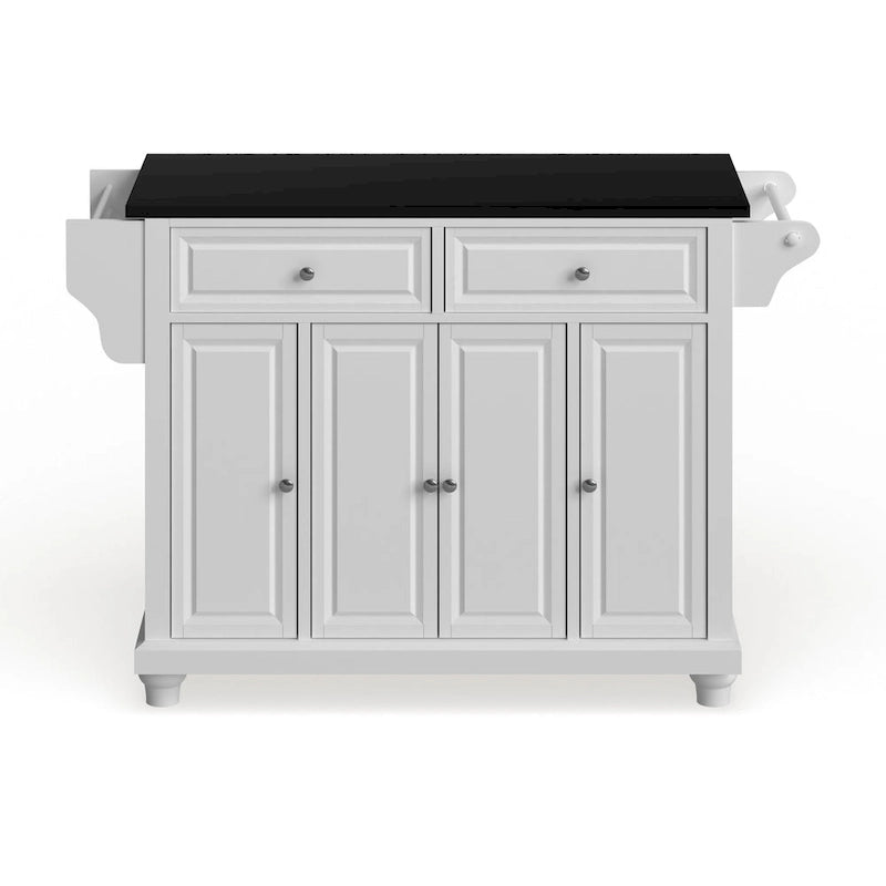Granite Top Full Size Kitchen Island - 18"D x 51.5"W x 36"H