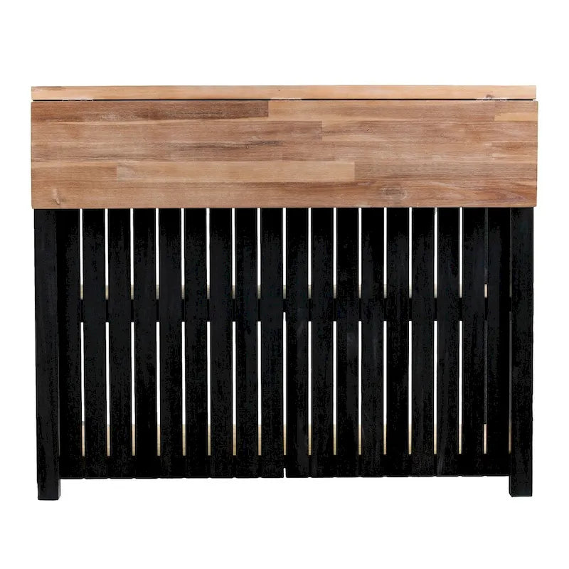 Transitional Black Wood Expandable Kitchen Island