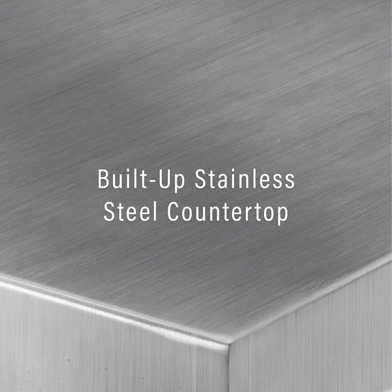 Stainless Steel Top Kitchen Island with Seating - 46W x 28D x 36.5H