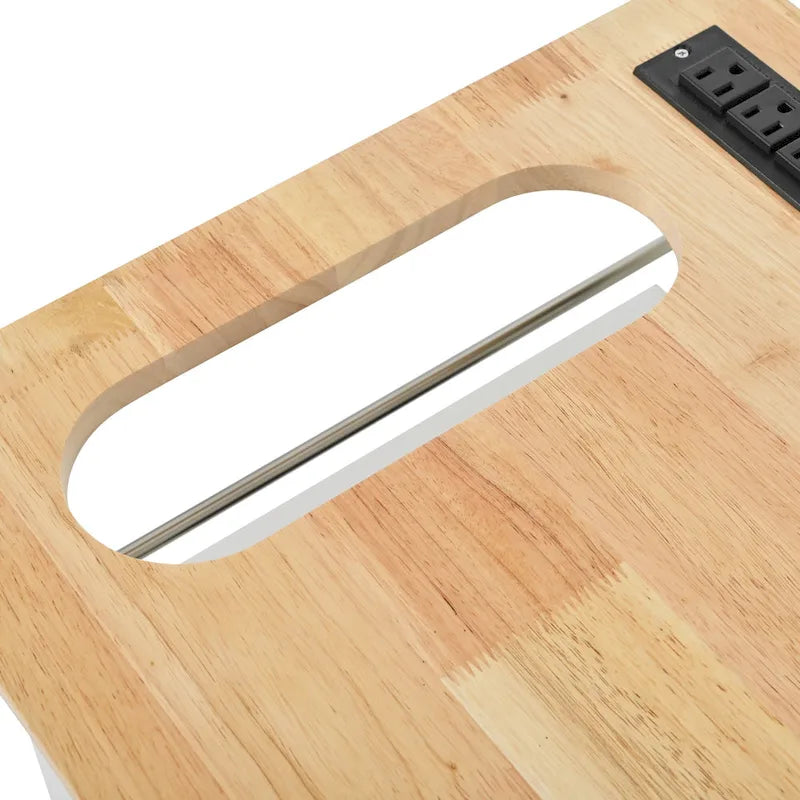 Kitchen Island Cart with Power Outlet and Drop Leaf