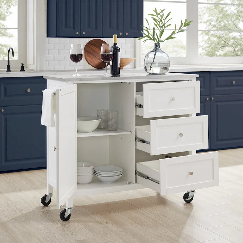 Stainless Steel Top Kitchen Island - 18.13d x 42.13w x 37.5h