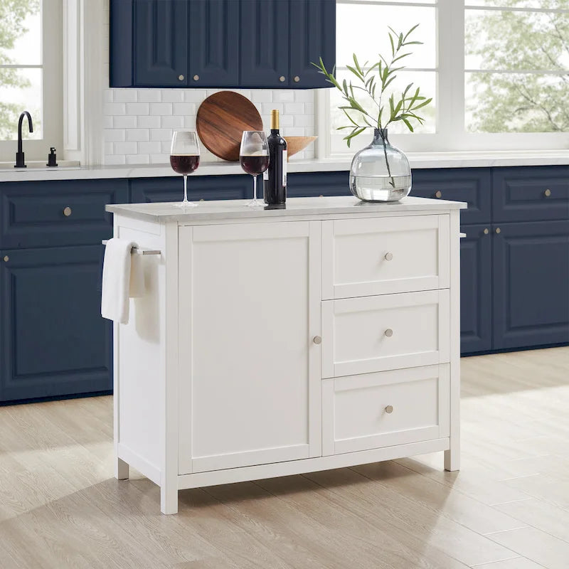 Stainless Steel Top Kitchen Island - 18.13d x 42.13w x 37.5h