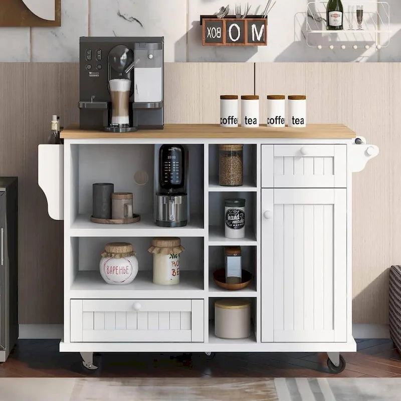Kitchen Cart With Wood Top