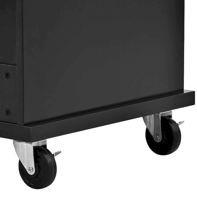 Kitchen Island Cart with Wood Top and Open Storage