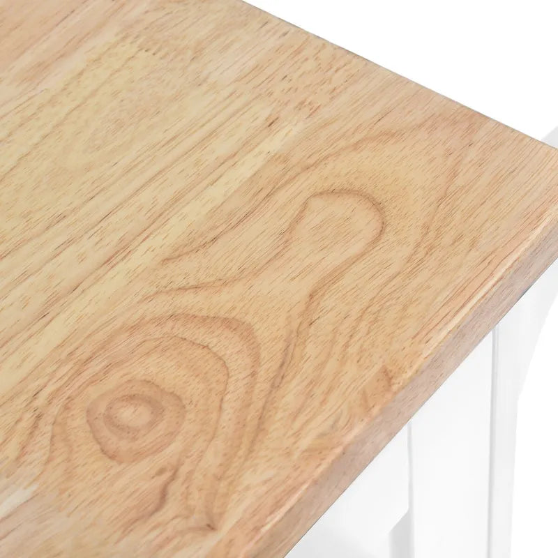 Kitchen Island Cart with Wood Top and Open Storage