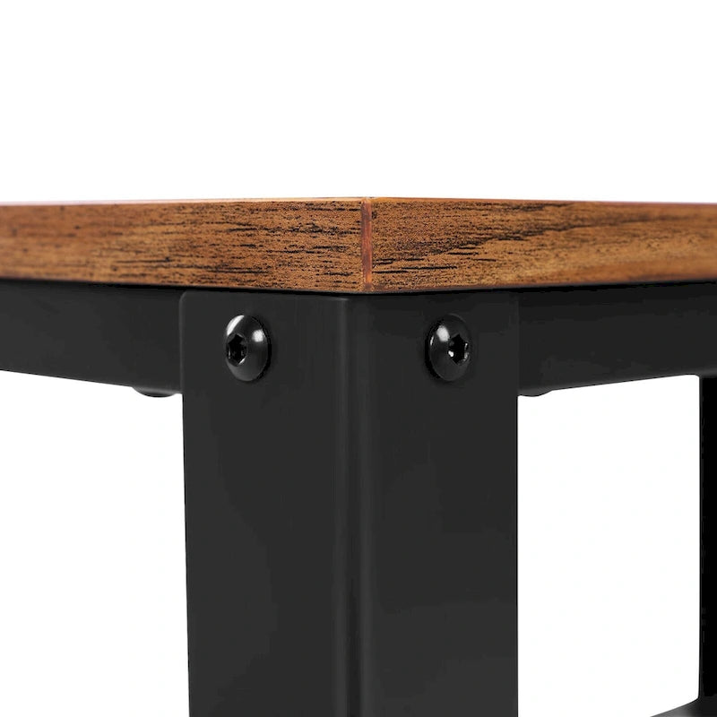 Serving Cart with 4 Casters and Adjustable Feet, Steel Frame – 15.7"D x 23.6"W x 30.6"H