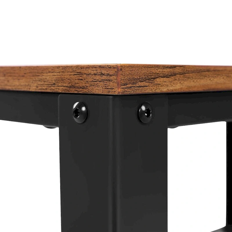 Serving Cart with 4 Casters and Adjustable Feet, Steel Frame – 15.7"D x 23.6"W x 30.6"H