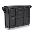Black Wood Kitchen Cart - 48 x 18 x 36