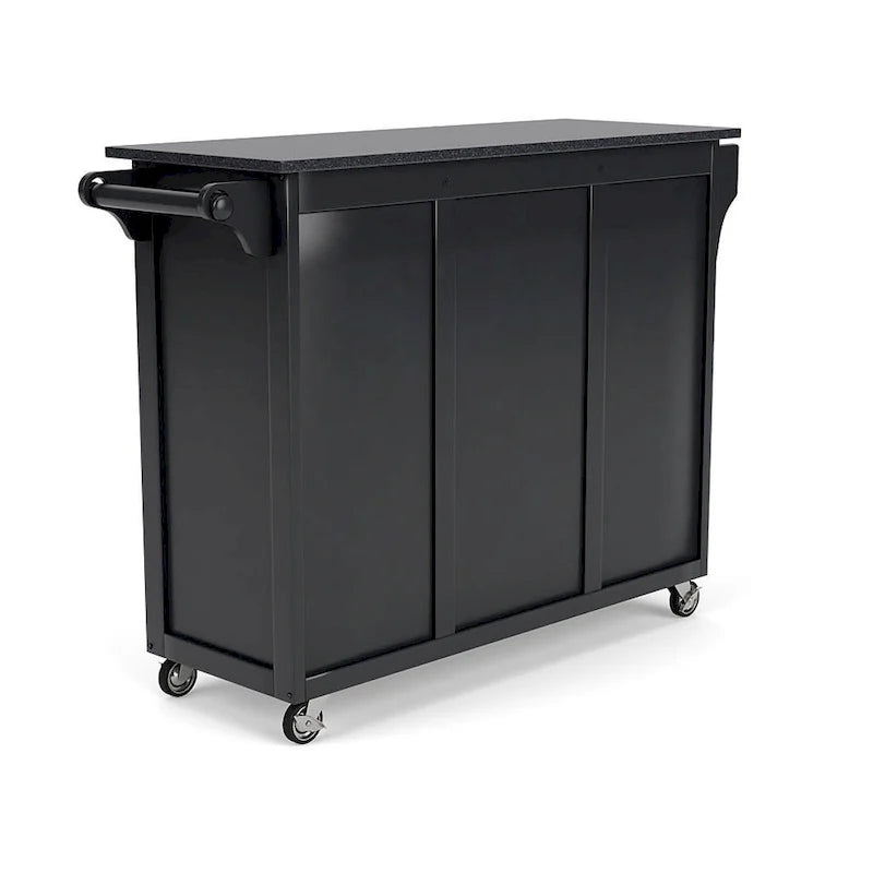 Black Wood Kitchen Cart - 48 x 18 x 36