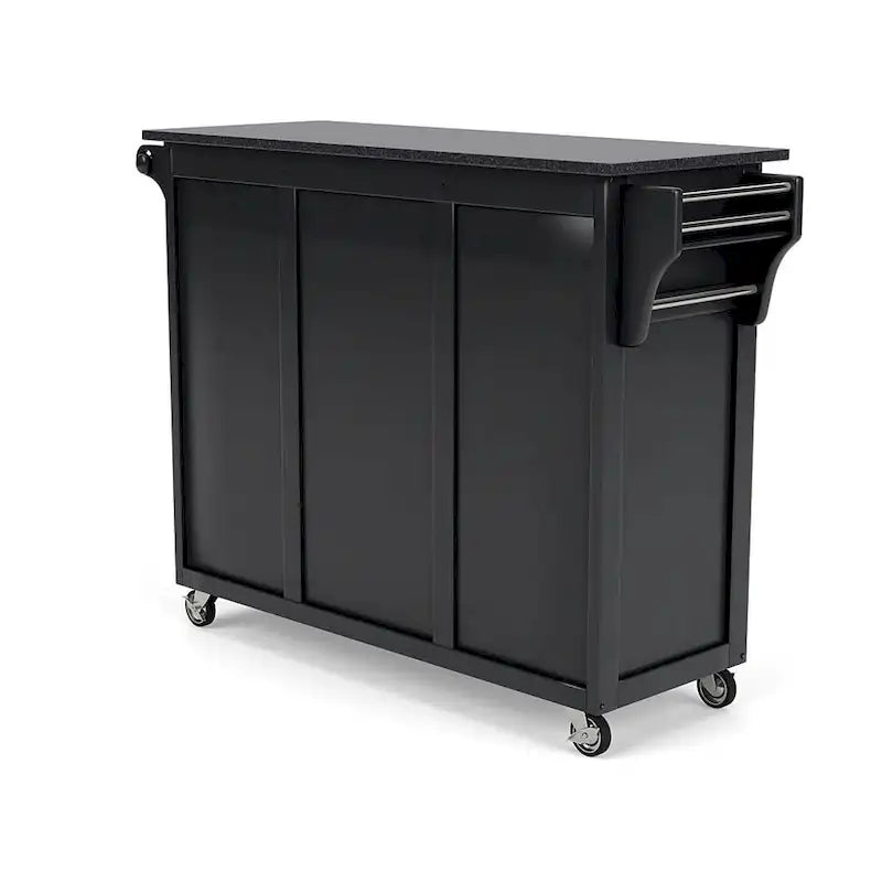 Black Wood Kitchen Cart - 48 x 18 x 36