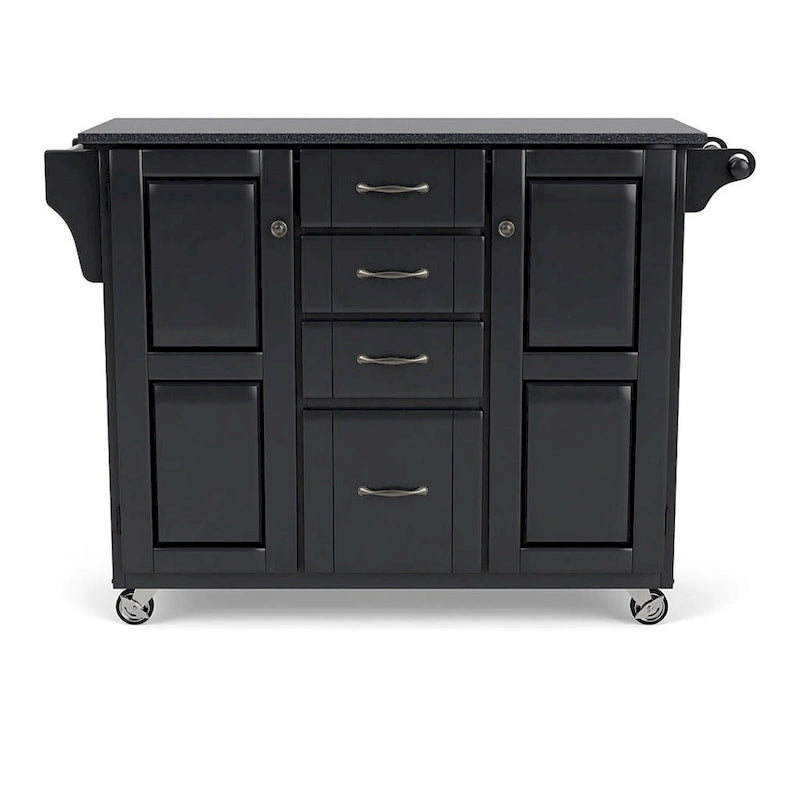Black Wood Kitchen Cart - 48 x 18 x 36