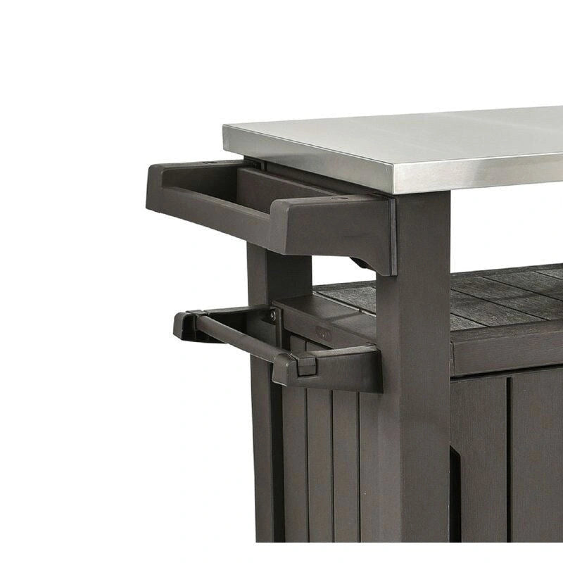 Outdoor Grill Party Caster Bar Serving Cart with Storage