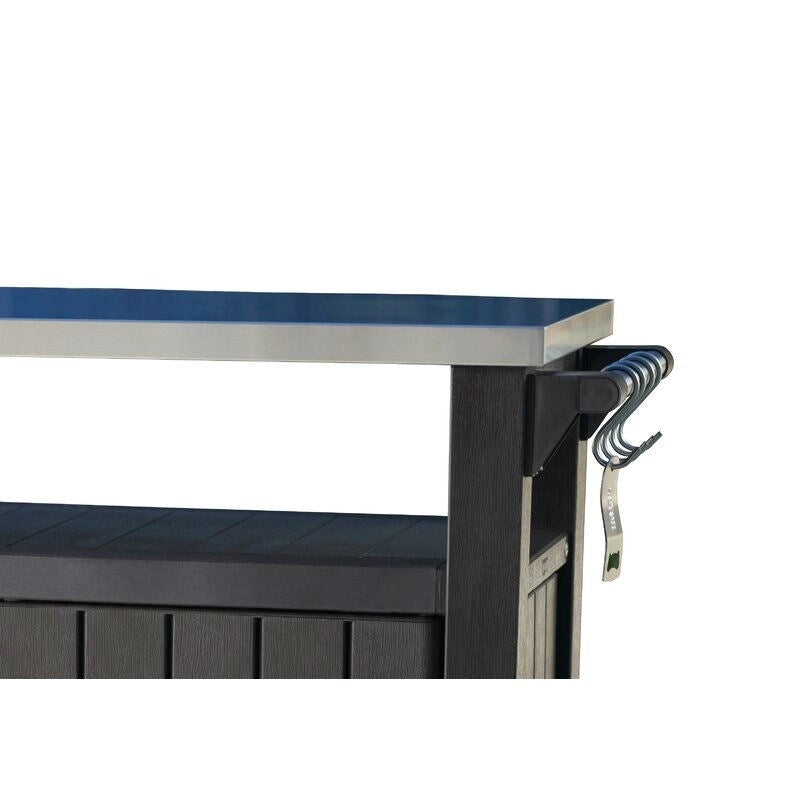 Outdoor Grill Party Caster Bar Serving Cart with Storage