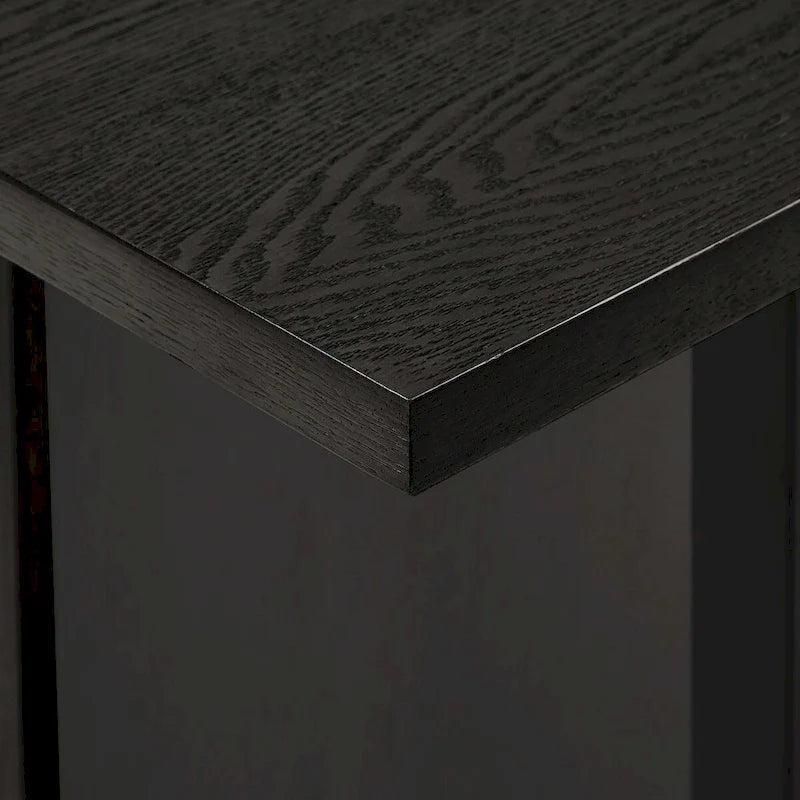 Black Finish 2-Door Kitchen Island with Power and USB Outlets