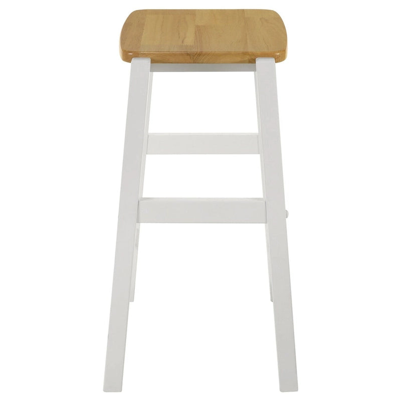 Brown and White Counter Height Kitchen Island with Pot Rack