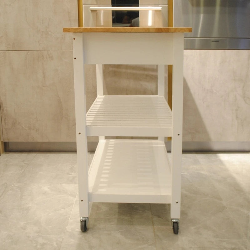 40" Mobile Kitchen Island & Kitchen Cart with Two Lockable Wheels