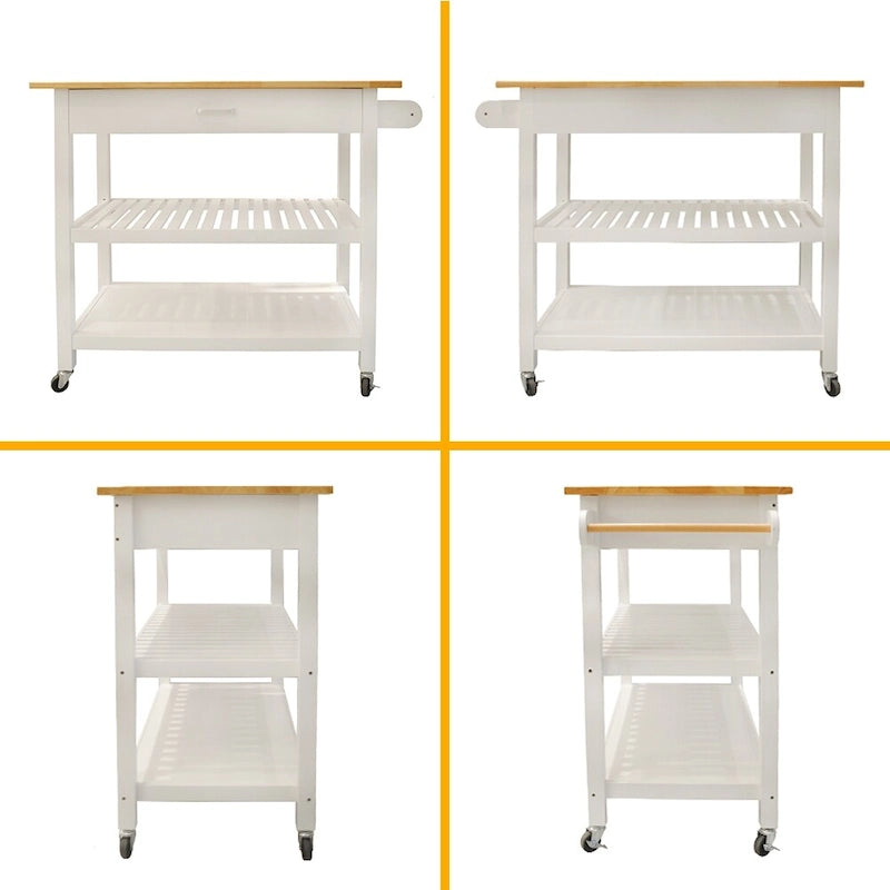 40" Mobile Kitchen Island & Kitchen Cart with Two Lockable Wheels