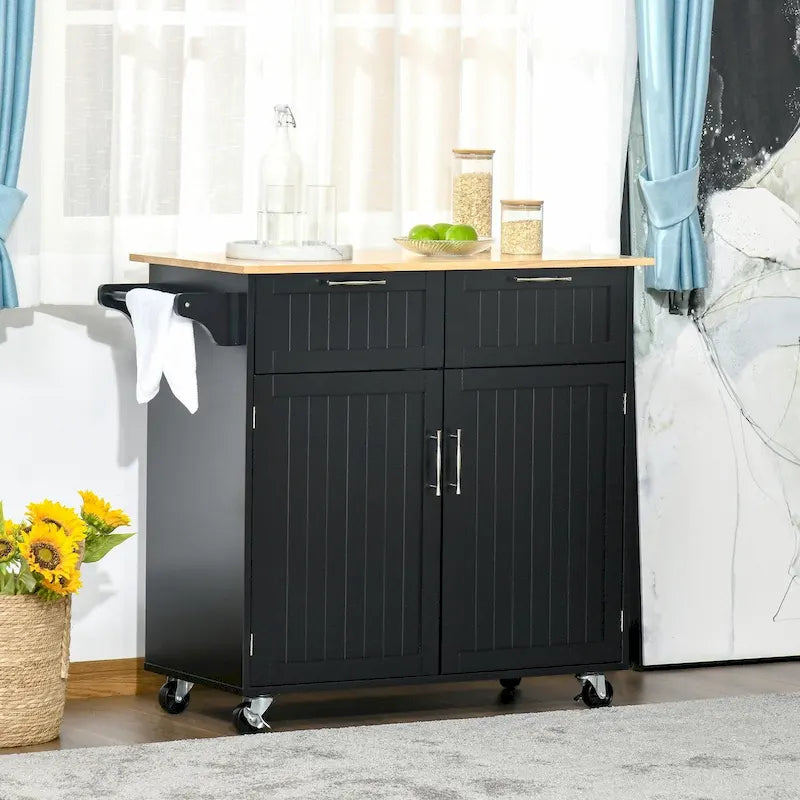 41" Rolling Kitchen Island on Wheels