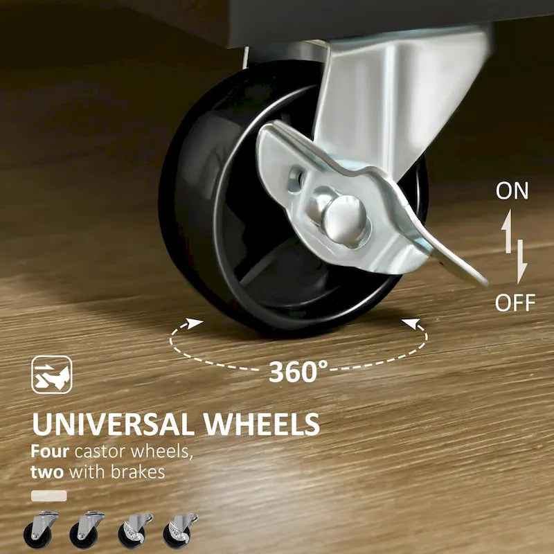 41" Rolling Kitchen Island on Wheels