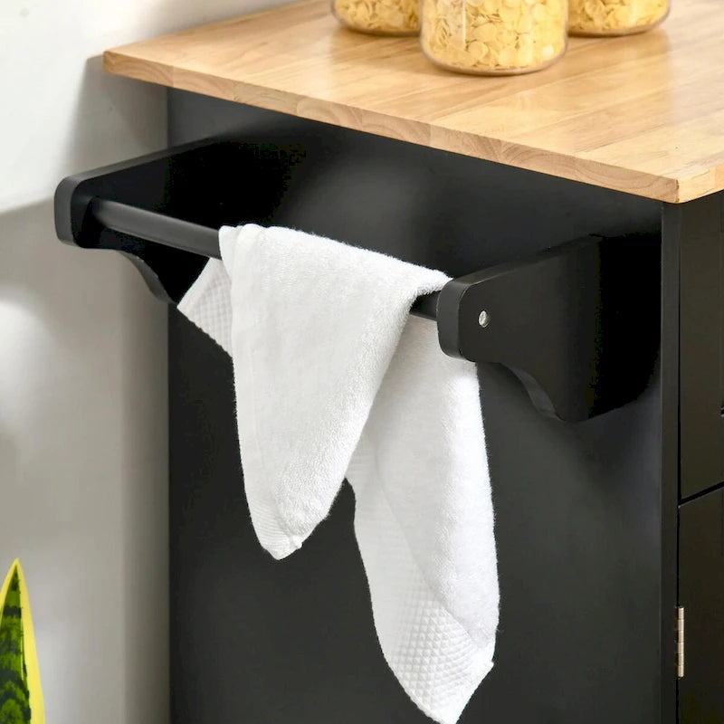 41" Rolling Kitchen Island on Wheels