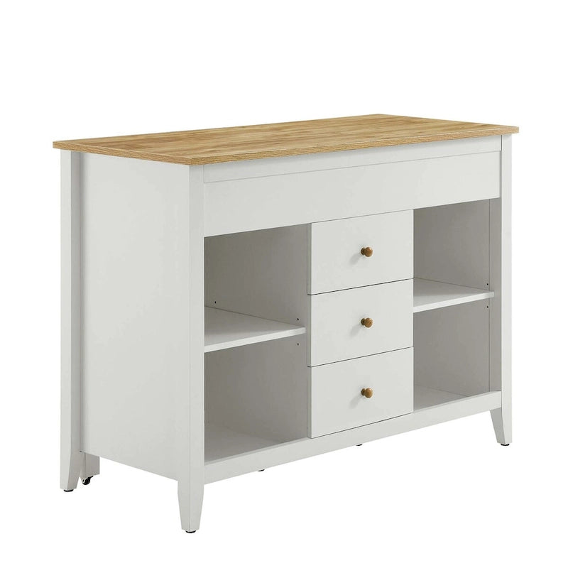 Kitchen Island with Pull-Out Table and Storage