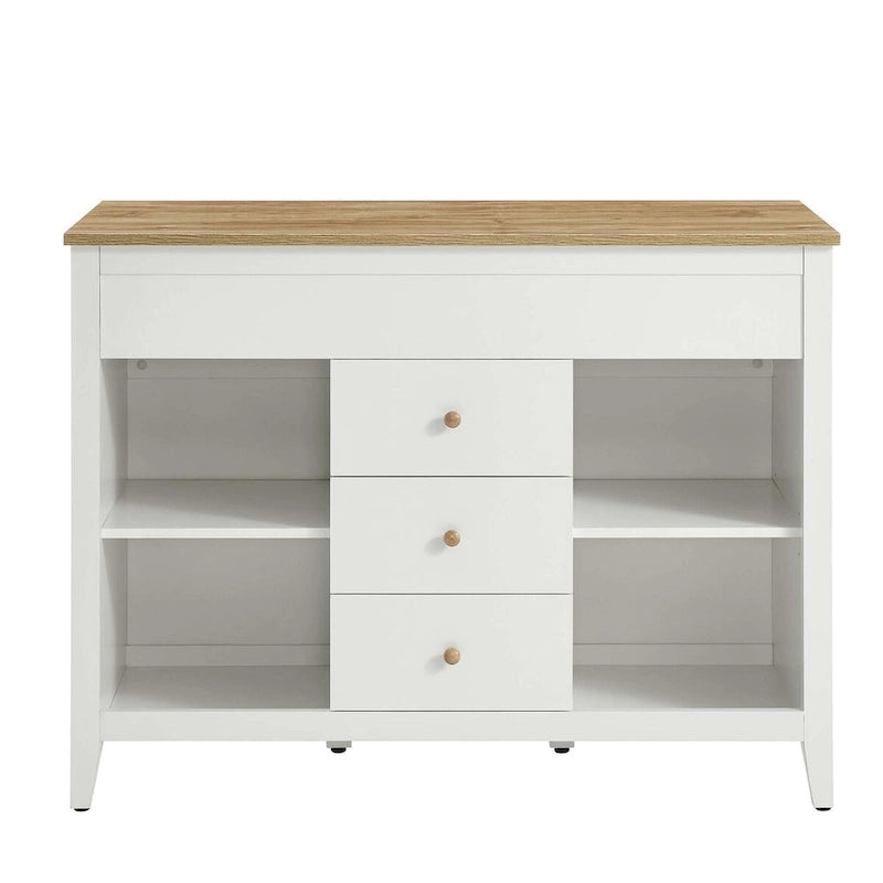 Kitchen Island with Pull-Out Table and Storage