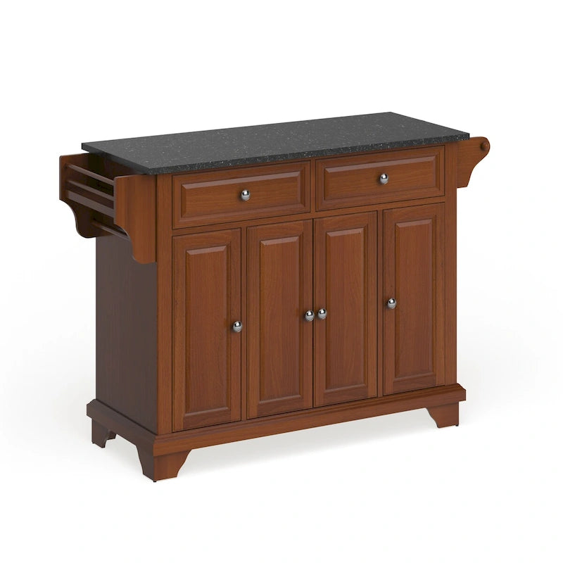 Granite Top Full Size Kitchen Island - 18"D x 51.5"W x 36"H