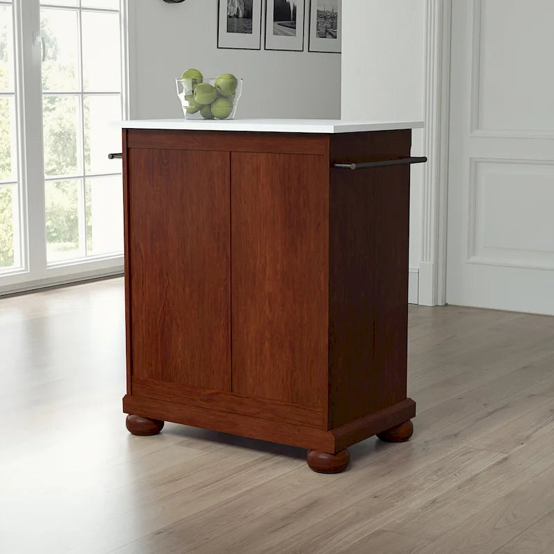 Granite Top Portable Kitchen Island Cart - 31W x 18D x 35.5H